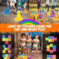 Eocolz 49PCS Carnival Games Outdoor Combo Set for Kids with LED Light, Plastic Cones Obstacle Course Bean Bags Balls Ring Toss Game Egg and Spoon Race Lawn Game, Gift for Birthday Party/Xmas/Easter