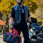 BORLENI Waterproof Motorcycle Dry Duffel Bag Luggage Tail Bag with Large Storage Space,Roll Top Closure, Shoulder Straps, Inner Pocket and Mesh Pocket for Motorcycling Travel Camping (Black,30L)