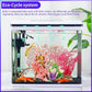 Glass Aquarium Fish Tank Starter Kit with Temperature and Time Display for Betta Fish Featuring Crystal Clear 360° Viewing, Eco-Cycle Filtration, Air Pump 12 Gallon