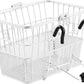 Retrospec Apollo Detachable Front Bike Basket Steel Half-Mesh with Integrated Detachable Hooks and Built-In Handle, Easy Assembly and Portability for Bicycles