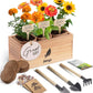 Sunflower, Marigold & Zinnia Flower Seeds Growing Kit – Complete Indoor & Outdoor Kit with Seeds for Planting, Planters, Soil, Tools, Instructions – Ideal for Gift Giving