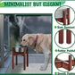 Stand for Dog Water/Food Bowl, Fountain Dishes and Feeders - Makes 14-inch High, Ideal for Large Breeds - Adjustable Sideways with Lock, Dark Wood - Bowls Not Included
