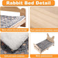 Large Wooden Rabbit Bed - Easy Assemble 20.4"x12.8" Pet Bed with Support Structure & Removable Cushion for Rabbits, Guinea Pigs, Kittens & Small Animals - Cozy Sleeping Habitat