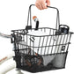Retrospec Apollo Detachable Front Bike Basket Steel Half-Mesh with Integrated Detachable Hooks and Built-In Handle, Easy Assembly and Portability for Bicycles