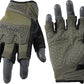 HANDLANDY Tactical Fingerless Impact Gloves for Men, Padded Grip Half Finger Work Gloves, Utility Trucker Driver Gloves (Army Green, Medium (Pack of 1))