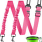 LivTee Dog Seat Belt for Car, Retractable Pet Safety Harness, Adjustable Nylon Dog Seatbelt Leash, Comfortable Dog Accessories for Vehicles (Pink-2PCS)