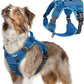 rabbitgoo Tactical Dog Harness Medium Sized Dog, No Pull Military Service Vest with Handle & Molle, Easy Control for Training Walking, Adjustable Reflective Straps, Blue Camo, M