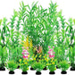 Fish Tank Plants, 20pcs Aquarium Decor Green Plants Artificial Aquarium Decorations Plant, Fish Tank Accessories for Household and Office Aquarium Simulation, Small to Large
