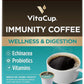 VitaCup Immunity Coffee Pods, Wellness Boost with Antioxidants, Echinacea, Probiotics, Vitamin C & D3, Medium Dark Roast, Recyclable Single Serve Pod Compatible with Keurig K-Cup Brewers,16 Ct