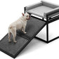 Pet Stairs Ramp Dog with Detachable 20% Wider Seat Mate,Companion Chair Platform for Small Doggie and Cat,Dachshund Puppy Non-Slip Ladder Perch,Doggy Step for High Bed Window Sofa Office Grey