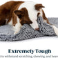 Stoutwool Indestructible Dog Bed - Fluffy Chew Proof Dog Crate Pad - Tough Kennel Pad for Aggressive Chewers - Washable, Ideal for Small Breeds & Fits 24-Inch Crate - 23"x16", Charcoal