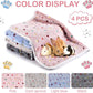4 Pcs Waterproof Guinea Pig Blankets Washable Small Animal Fleece Bedding Absorbent Guinea Pig Cage Liners Reusable Pet Pee Pad Sleep Mat Pad Cover for Hamster Ferret