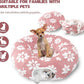 Cat Tunnel for Indoor Cats, Cute Peekaboo Cat Cave with Dangling Balls, Pet Donut Tunnel Bed with Circle Mat for Puppy Kitten Rabbit, Pink