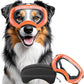 Dog Sunglasses UV Protection Clear Dog Goggles Windproof Glasses with Elastic Straps for Medium-Large Breed, Orange Frame + Clear Lens