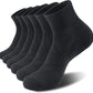 Lapulas 6 Pack Men's Ankle Socks with Cushion, Cotton Quarter Socks for Sport Training Running