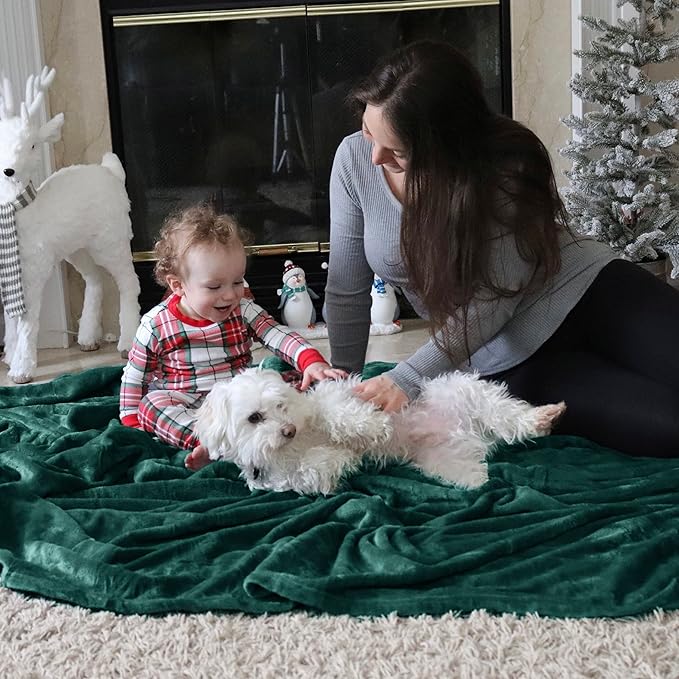 Bedsure Fleece Throw Blanket Forest Green - 300GSM Blankets for Couch, Sofa, Bed, Soft Lightweight Plush Cozy Throws for Toddlers, 50x60 inches