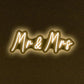 Mr&Mrs LED Neon Sign Wedding & Reception Decor Illuminating Wall Art New Couples Gift Cool LED Sign with 5V Power Supply