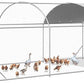 Large Metal Chicken Coop, Walk-in Chicken Run Pen with Waterproof Cover, Dome Roof Poultry Cage for Outdoor, Backyard, Farm (8.96'Wx18.9'Lx6.4'H)