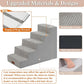 GGIB Dog Stairs for Small Dogs Cats Non-Slip Dog Steps for High Bed Pet Stairs for Sofa Couch Pet Ramp Pet Steps with Removable Washable Cover, Light Grey, 22" H, 5-Step