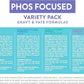 Weruva Wx Phos Focused, Pate & Gravy Formulas Variety Pack, 3oz Can (Pack of 12)
