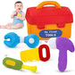 KMUYSL Baby Toys 6-12 Months, My First Tools Plush Toys -4 Pcs Sensory Playset Soft Toys with Squeaker Crinkle for 6-9-12 Months Newborn Infant, Birthday Christmas Gifts for Boys Girls