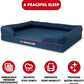 The Dog’s Bed Orthopedic Dog Bed XL Blue Oxford with Red Trim UK Flag Dog Bed 43.5x34, Memory Foam, Pain Relief: Arthritis, Post Surgery, Lameness, Veterinary Approved, Waterproof Washable Cover