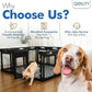 Clear Acrylic Dog Playpen Indoor, Effectively Relieves Indoor Pet Anxiety, 56" x 56" x 23.6"H, Suitable for Puppy and Dog, Black