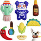 Nocciola Mexican Style Squeaky Dog Toys, Cute Soft Plush Stuffed Crinkle Chew Puppy Toys for Small Medium Breed, 8 Packs