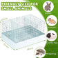 Folding Rabbit Cage, 18 x 12 x 10 in Portable Bunny Carrier with Tray and Handles for Transport, Travel or Temporary Housing, Indoor Outdoor Pet Habitat Animal Enclosure