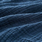 Carriediosa 100% Cotton Muslin Throw Blanket 66" X 90" Twin XL Size，4-Layers Summer Gauze Throws for Bed Couch，Soft Lightweight Breathable Linen Blankets Bedspread for Adults All Season，Navy Blue