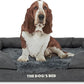 The Dog’s Bed, Large Grey Fur, Memory Foam, Pain Relief: Arthritis, Hip & Elbow Dysplasia, Post Surgery, Lameness, Supportive, Calming, Waterproof Washable Cover, Veterinary Approved