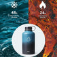 BUZIO Insulated Water Bottle with Straw Lid and Flex Cap, 64oz Double Wall Vacuum Stainless Steel Water Thermo Wide Mouth Lid, Cold for 48 Hrs Or Hot for 24 Hrs Sweat Proof Flask, Indigo Crush