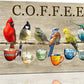 Rustic Bird Coffee Wall Art Kitchen Christ Coffee Pictures Wall Decor Farmhouse Cardinal Hummingbird Canvas Print Painting Artwork for Coffee Bar Living Room Bedroom 12"x16"