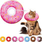Cat Cone Soft Collar, Adjustable Cat Recovery Collars Kitten Cones to Stop Licking, Cute Donut E Collar After Surgery, Elizabethan Healing Protective Cones After Spay (Donut Pink, Large)