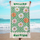 JML Personalized Beach Towel with Name, Custom Flower Beach Towel, Customized Microfiber Pool Towel, Quick Dry & Absorbent Swim Towel for Adult,Mother's Day, Birthday, Summer Holiday,Vacation