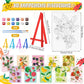 Blosssound 10 Set Pre Printed Canvas Pre Drawn Canvas Painting with Easel Kits 5" x 7" Outline Painting Panels for Beginners, DIY Craft Project, Party Favor, Home Decors(Fruit)