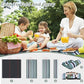 Waterproof Picnic Blanket 80" x 80" in Portable with Carry Strap for Beach Mat or Family Outdoor Camping Party, Park Blanket for Grass Park, Hiking, Travel, Concerts (Green&White, 80" x 80")
