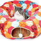 AUOON Cute Cat Donut Tunnel - Interactive Cat Tunnel Bed for Indoor Cats Kitten Kitty Puppy Rabbit Ferret (Orange)