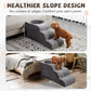 Dog Stairs, Dog Stairs for Small Dogs, 3-Step Pet Stairs, Dog Steps for Bed, Dog ramp, pet Stairs for high beds, Old Dog pet Steps, Non-Slip Pet Step Indoor, Grey