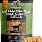 Redbarn Pet Products All-Natural Small/Medium Beef Cheek Rolls for Dogs, Chicken & Carrot Glazed - Single Ingredient Grain-Free Chew Treat Naturally Rich in Collagen - 5 Pack - Packaging May Vary