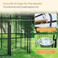 Large Bird Cage for Parakeets Outdoor Bird Aviary Parrot Cage with Perch, Walk-in Heavy Duty Birdcage for Macaws Canaries Parrots Budgie Lovebirds, Black