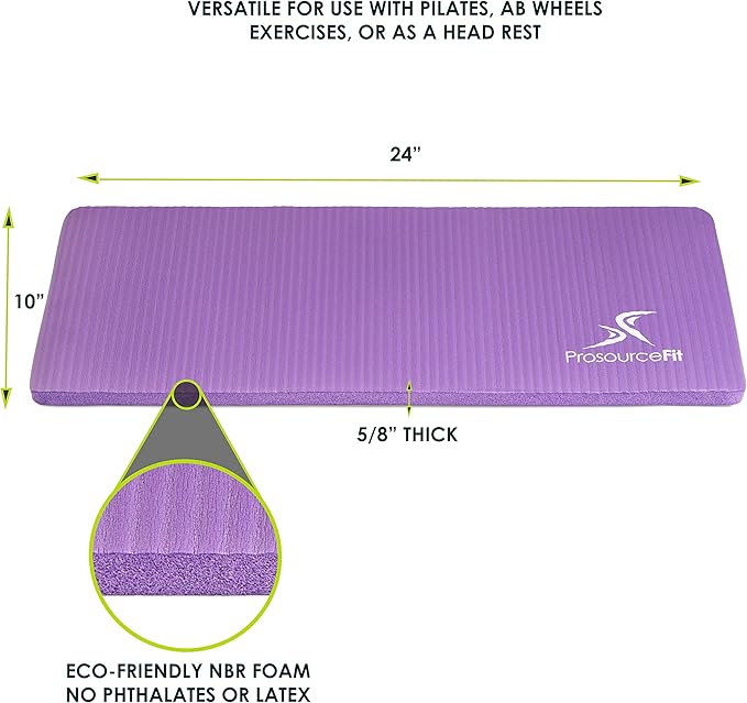 ProsourceFit Extra Thick Yoga Knee Pad and Elbow Cushion 15mm (5/8”) Fits Standard Mats for Pain Free Joints in Yoga, Pilates, Floor Workouts