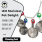 1410 Stainless Pot Delight from Parrots Cockatiels Conures Budgies Macaws Lovebirds African Greys Parrot Toys Stainless Foraging Chew Treat Noise-Making Fun Sensory Enrichment.