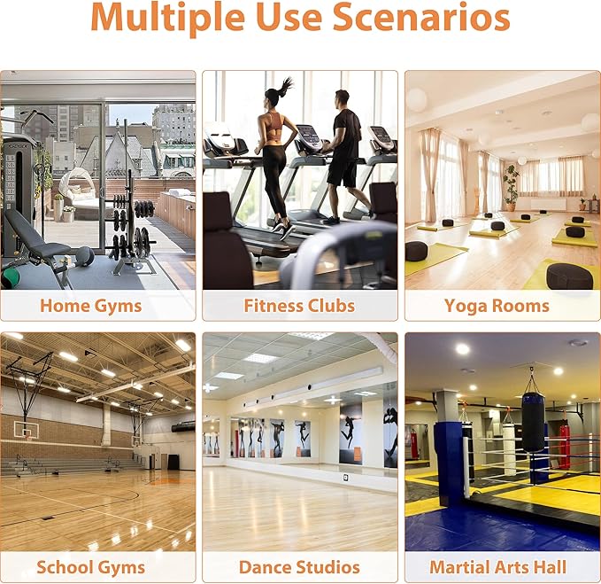 ROOMTEC Workout Mirrors for Home Gym 60"x36", Large Wall Mirror Full Length for Fitness, Yoga, Big Wall Mounted Frameless Glass Mirror for Garage, Dance Studio, Bedroom
