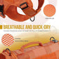 OneTigris Tactical Dog Harness for Small Dogs, No Pull Small Dog Vest Harness Breathable Military Dogs Molle Vests with Handles, Harness for Walking Hiking Training (Orange, XS)