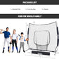 ZELUS Baseball Net 7 ft x7 ft, Softball Hitting & Pitching with Carry Bag, Ground Stakes, Portable Backstop & Bow Frame, Training Equipment for All Ages