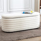 Kmax 45" Storage Bench Faux Fur Entryway Bench Upholstered Ottoman Bench for Bedroom Living Room Hallway, White