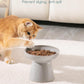vancasso Ceramic Elevated Cat Bowls 2-Pack - 6.2" Extra Wide Raised Cat Food & Water Dishes, 5.1" Optimal Height Anti-Whisker Fatigue Shallow Bowls for Cats/Kittens/Dogs, Lead & Cadmium Free (Grey)