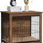 DWANTON Dog Crate Furniture with Cushion, Wooden Kennel Table with Double Doors, Indoor Dog House, Small/Medium/Large Size, 27.2" L, Warm Brown
