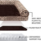 FurHaven Soft, Orthopedic Foam Sofa Dog Bed with Washable & Removable Cover - Plush/Woven - Desert Brown, Dogs Up to 35 lbs - Medium